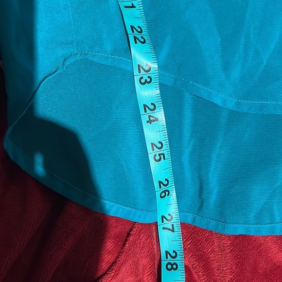 Dkny  teal sheer Loose fit silky sleeveless blouse Sz XS - Picture 10 of 12